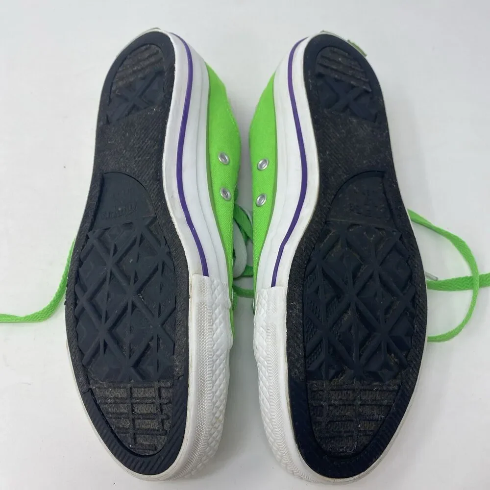 Converse Unisex All Star Neon Green Purple Shoes Sneakers Size Men's 6 Women's 8